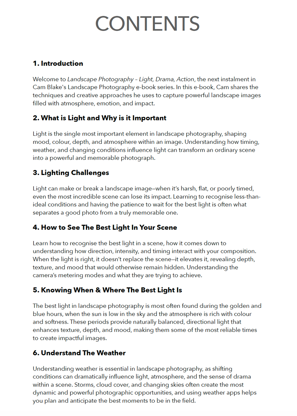 Landscape Photography e-Book - Light, Drama, Action!!!