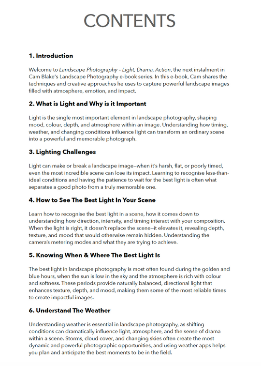 Landscape Photography e-Book - Light, Drama, Action!!!