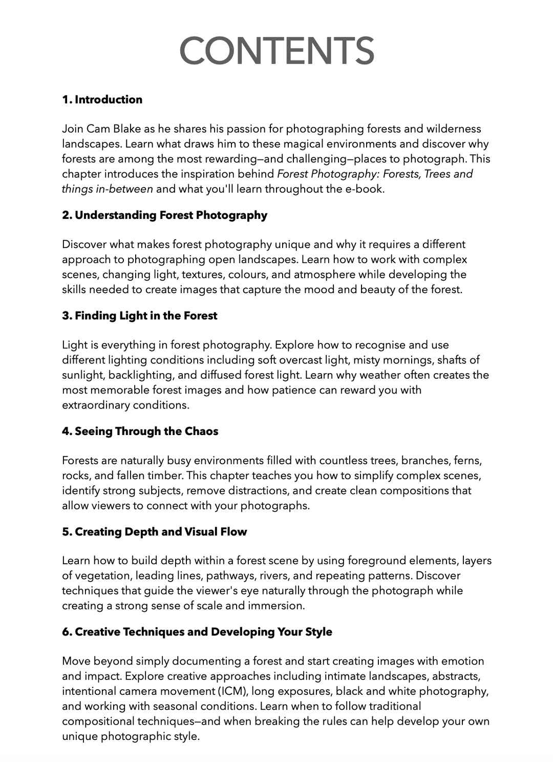 Landscape Photography e-Book - Forests, Trees and Things in Between - FREE
