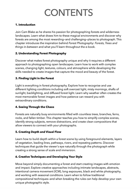 Landscape Photography e-Book - Forests, Trees and Things in Between - FREE