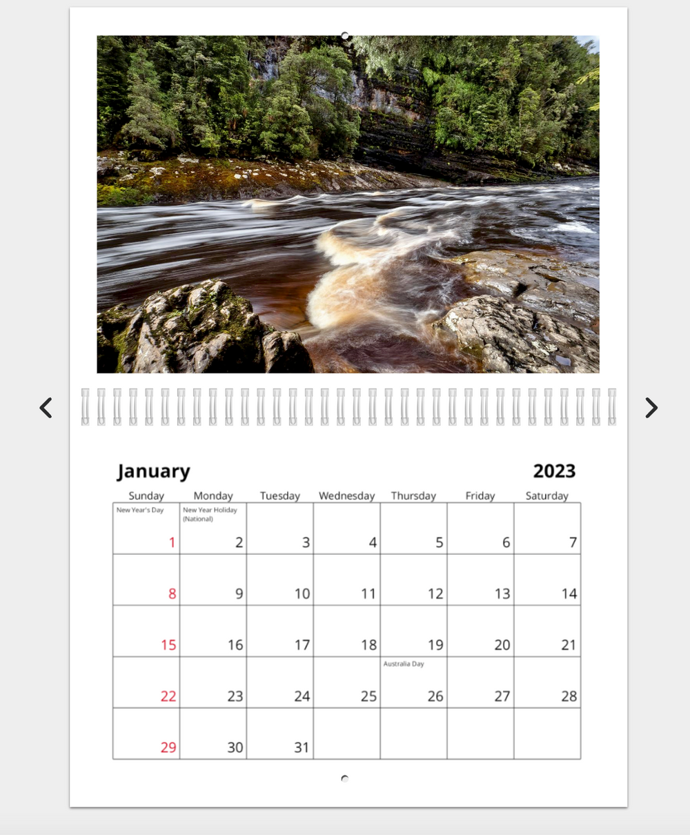 Franklin River - 2023 Calendar (A4)