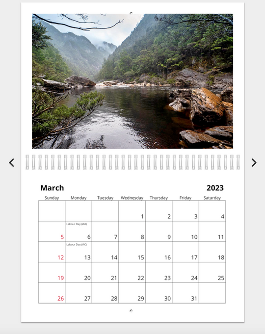 Franklin River - 2023 Calendar (A4)