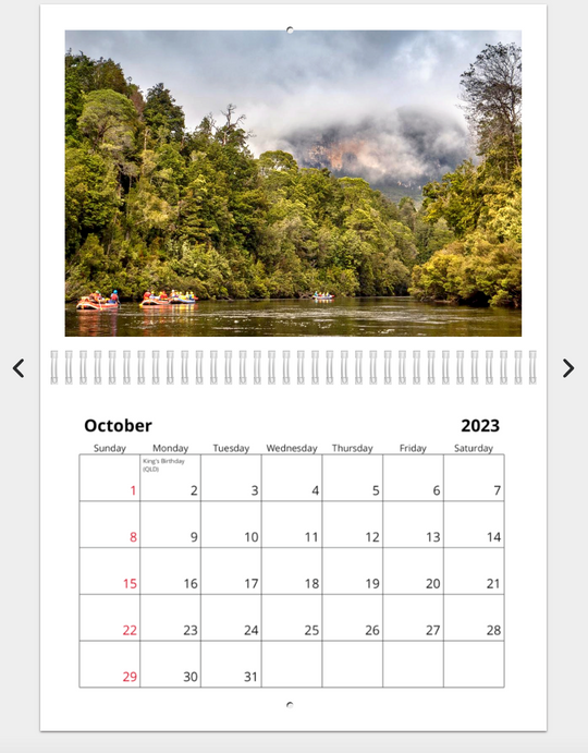 Franklin River - 2023 Calendar (A4)