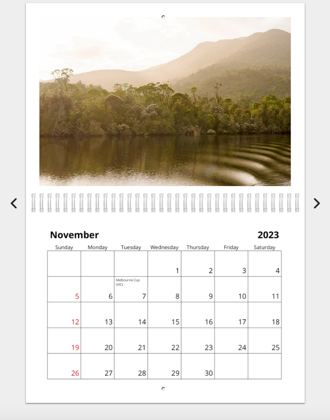 Franklin River - 2023 Calendar (A4)